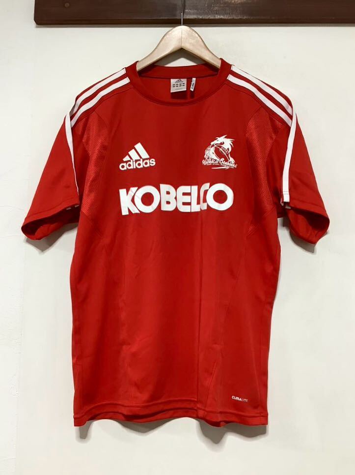 と1439 神戸製鋼コベルコスティーラーズ レプリカTシャツ 応援Tシャツ O レッド adidas CLIMALITE ラグビー