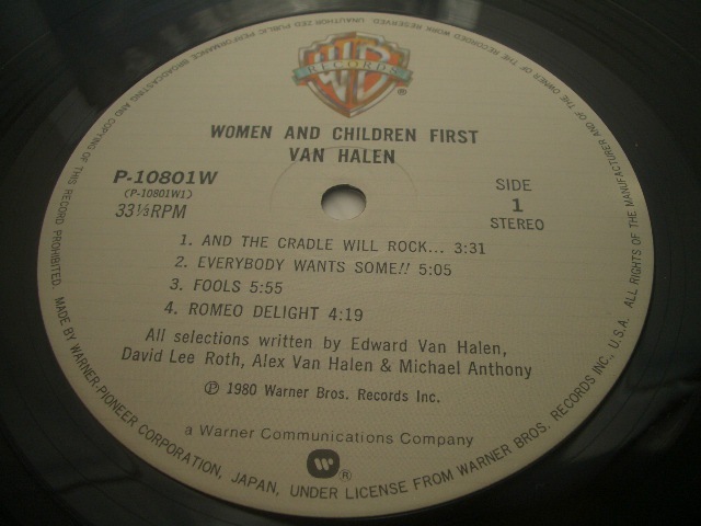 *Van Halen / Women And Children First P-10801W LP запись 