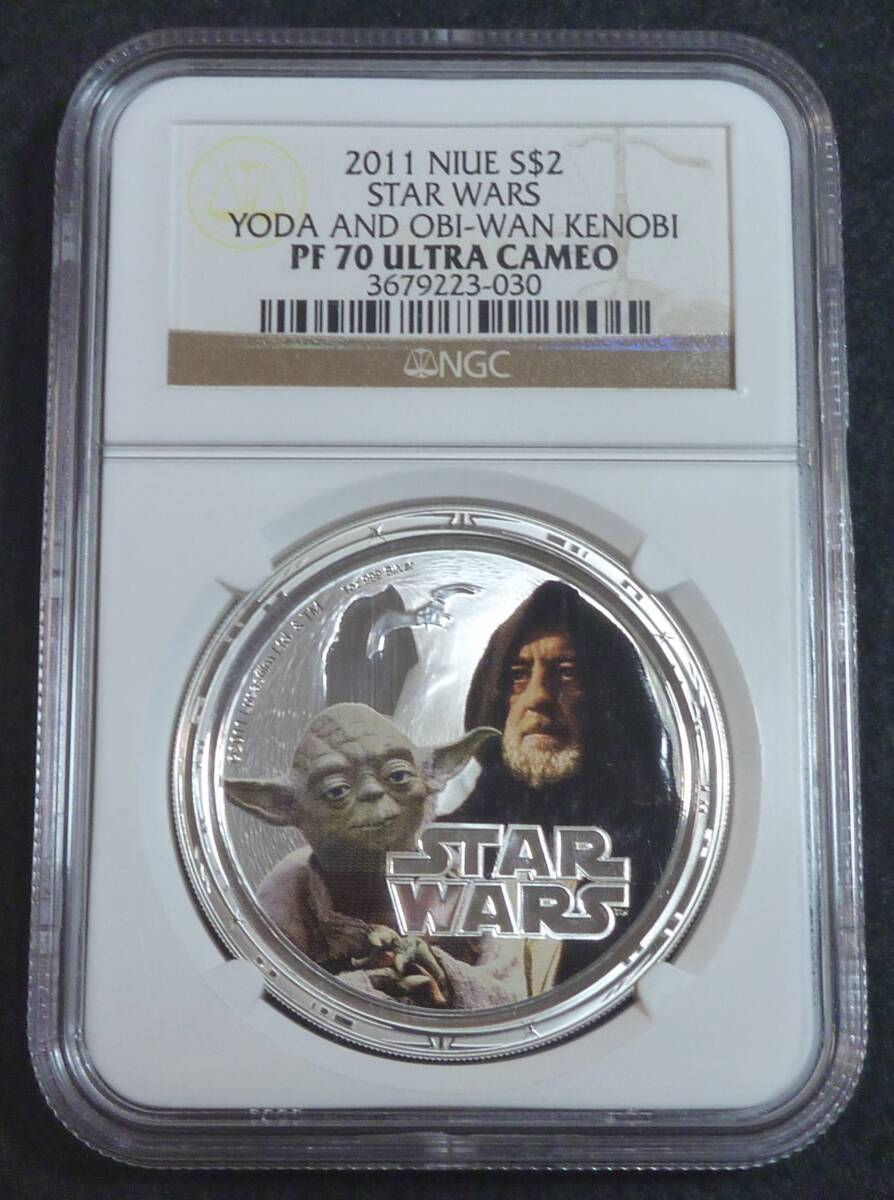 NIUE スターウォーズ 2Dollars 銀貨 NGC PF70 YODA AND OBI-WAN KENOBI
