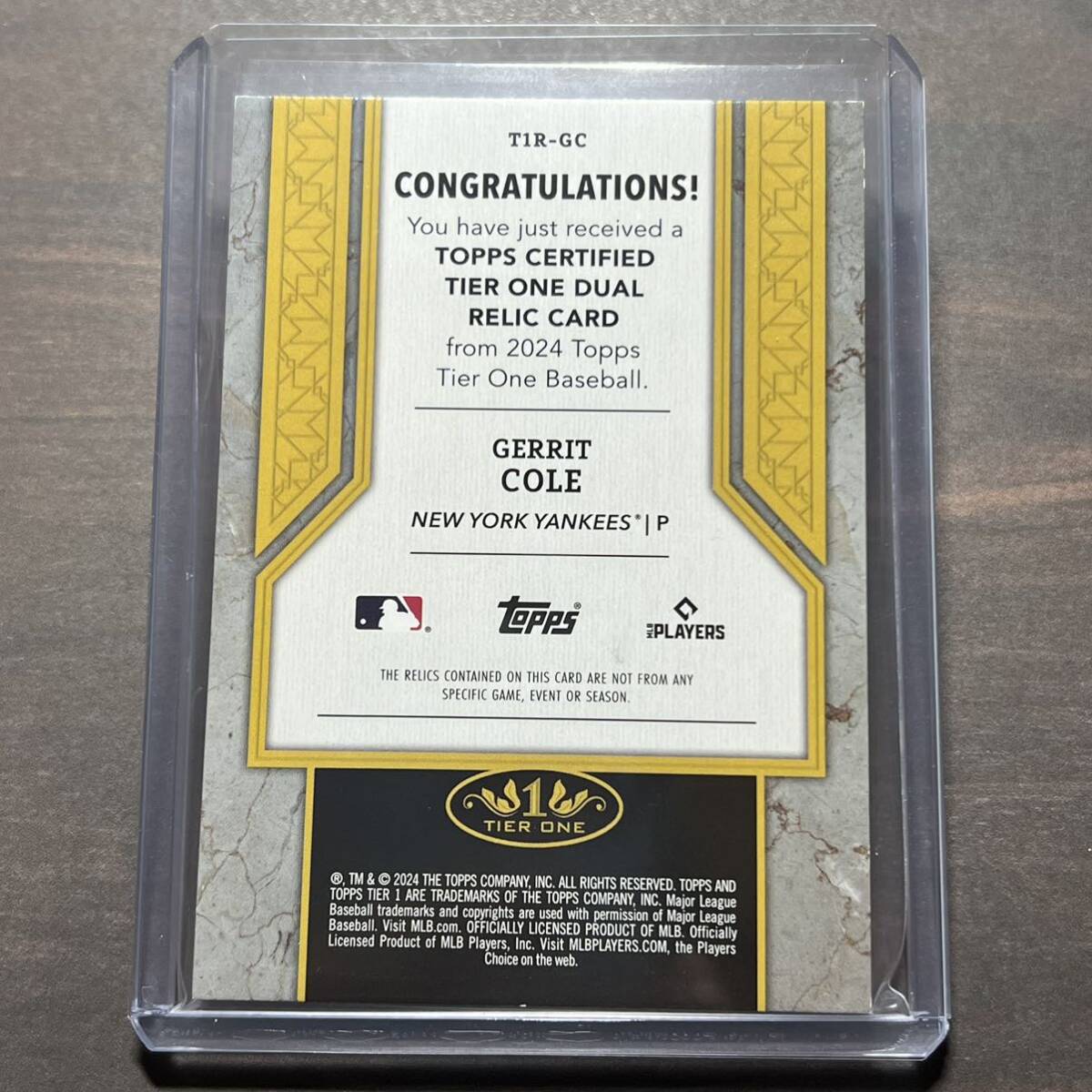 M 他の方は購入をお控え下さい Gerrit Cole - New York Yankees Memorabilia /99 Tier One