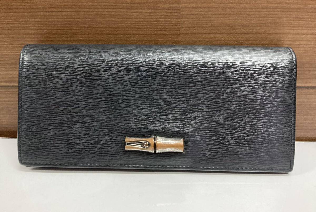 LONGCHAMP ロンシャン ♪ 長財布 レザー ブラック 黒 財布 LONGCHAMP ロンシャン ♪ 長財布 レザー ブラック 黒 財布