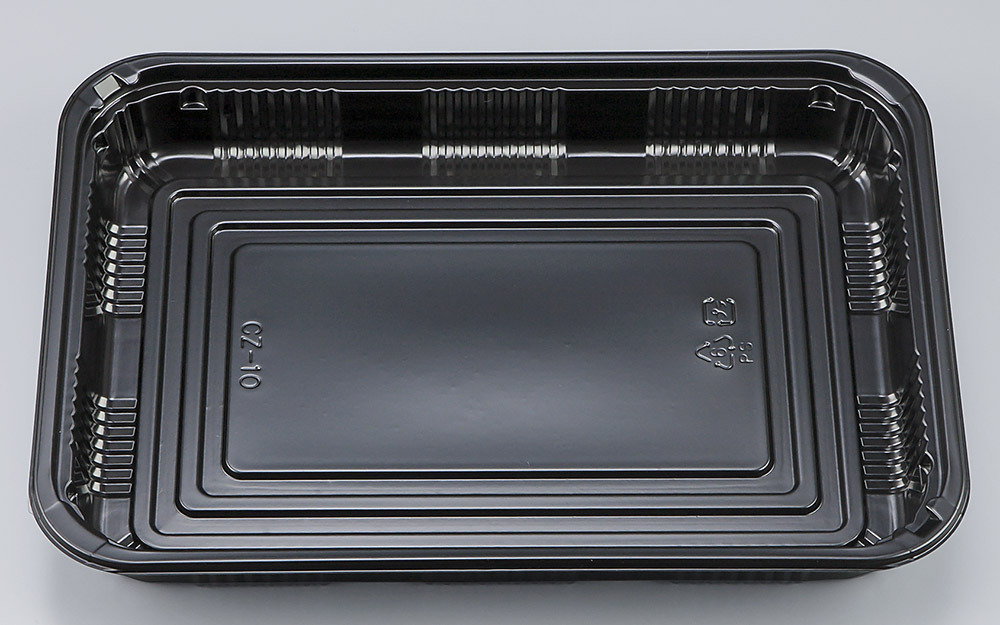 蓋付き】使い捨て弁当箱 CZ-10(BS黒) 本体・フタ 【200 蓋付き】使い捨て弁当箱 CZ-10(BS黒) 本体・フタ 【200