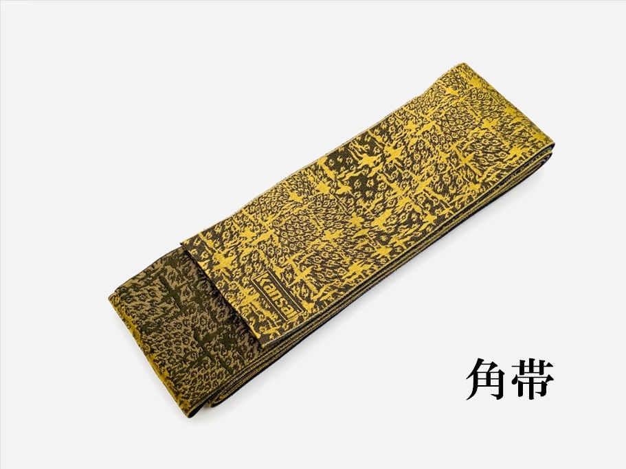 中古品　ポリエステル　男帯　角帯　リバーシブル　メンズ　きもの　ゆかた　帯　O24123　t