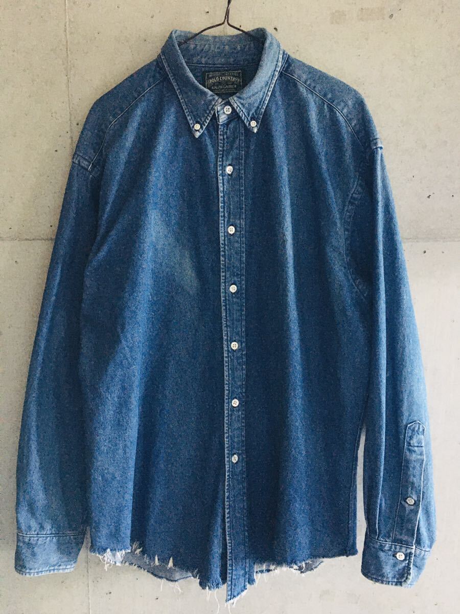 ポロカントリーラルフローレン 80S 90S ボタンダウン デニム ポロカントリーラルフローレン 80S 90S ボタンダウン デニム
