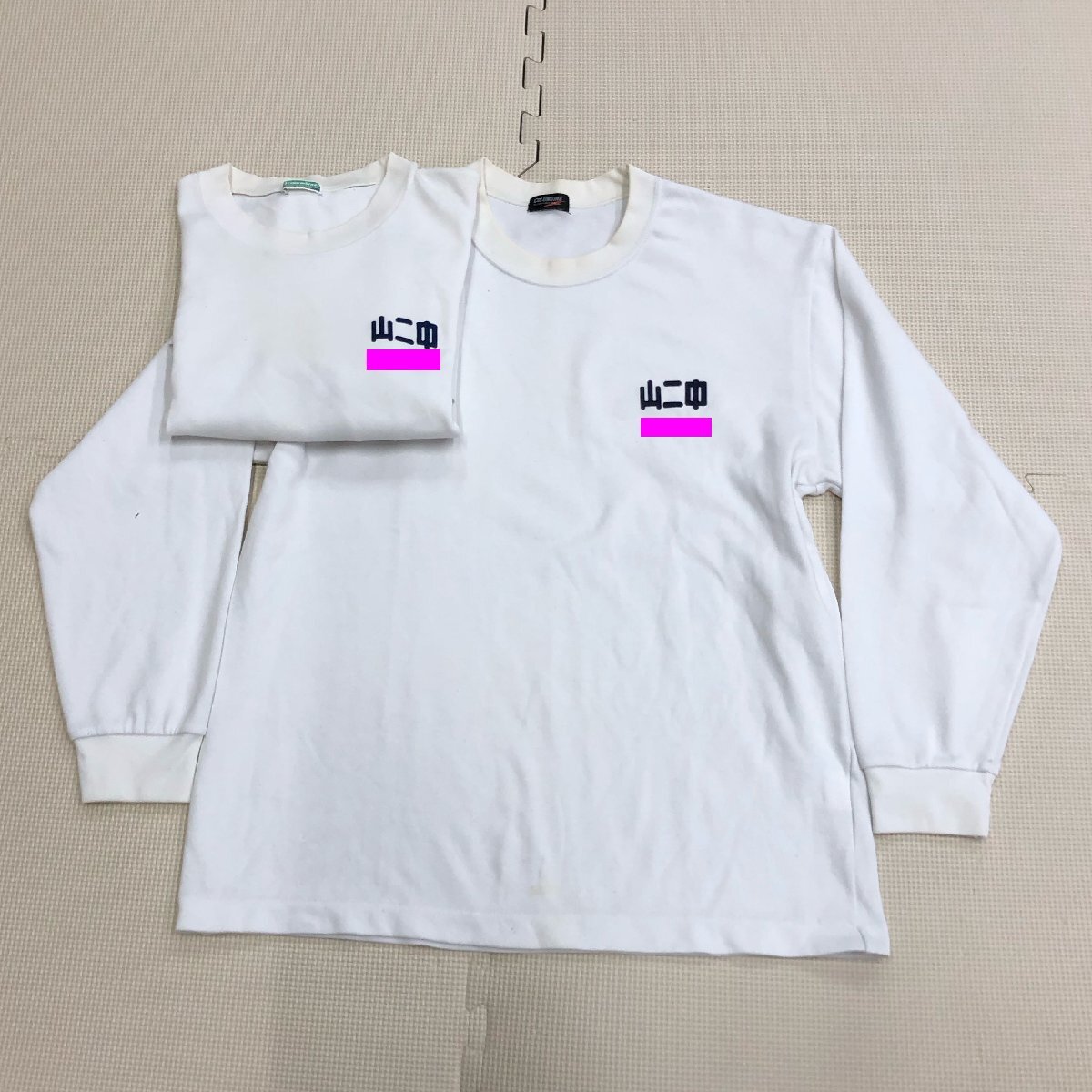 M994/Y (中古) 山形県 山形市立第二中学校 [体操着 2点] [長袖：LL程度/着丈：約69cm] [半袖：L程度/着丈：約64cm] 男子生徒/ジャージ