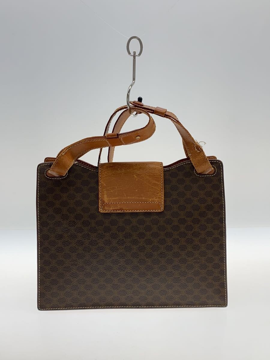 CELINE◇ショルダーバッグ/BOX型/マカダム柄/レザー/ブラウン/総 CELINE◇ショルダーバッグ/BOX型/マカダム柄/レザー/ブラウン/総