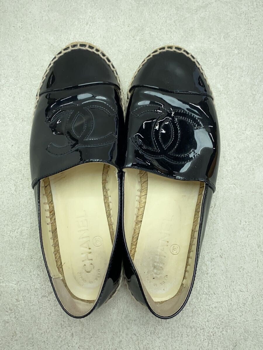 CHANEL◇エスパドリーユ/36/BLK/エナメル/Z G29762