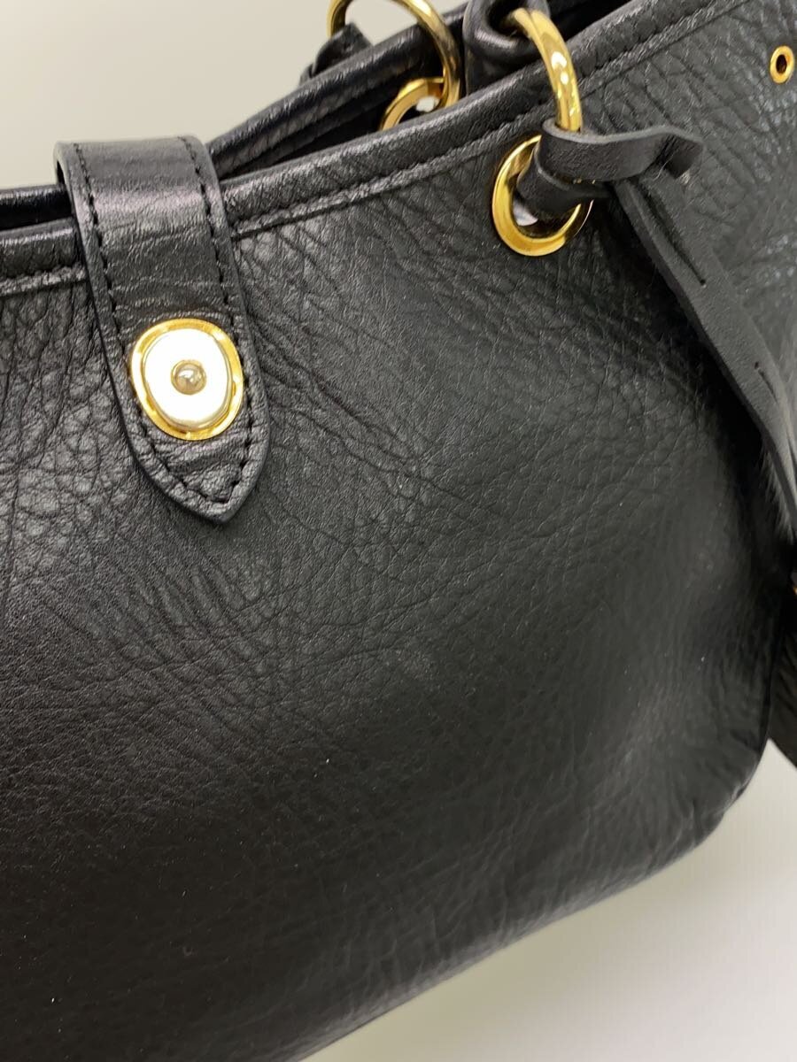 PORTER GIRL◆MINIATURE 2WAY TOTE BAG/ハンドバッグ/レザー/ブラック/無(wú)地/256-01361