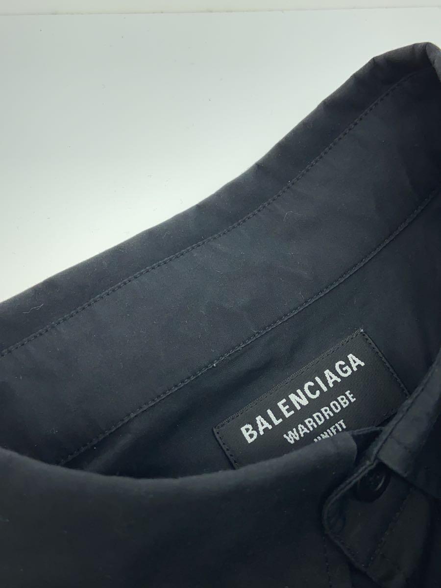 BALENCIAGA◆21AW/Dry Cleaning Logo Shirt/S/コットン/BLK/無地/664626 TEM16