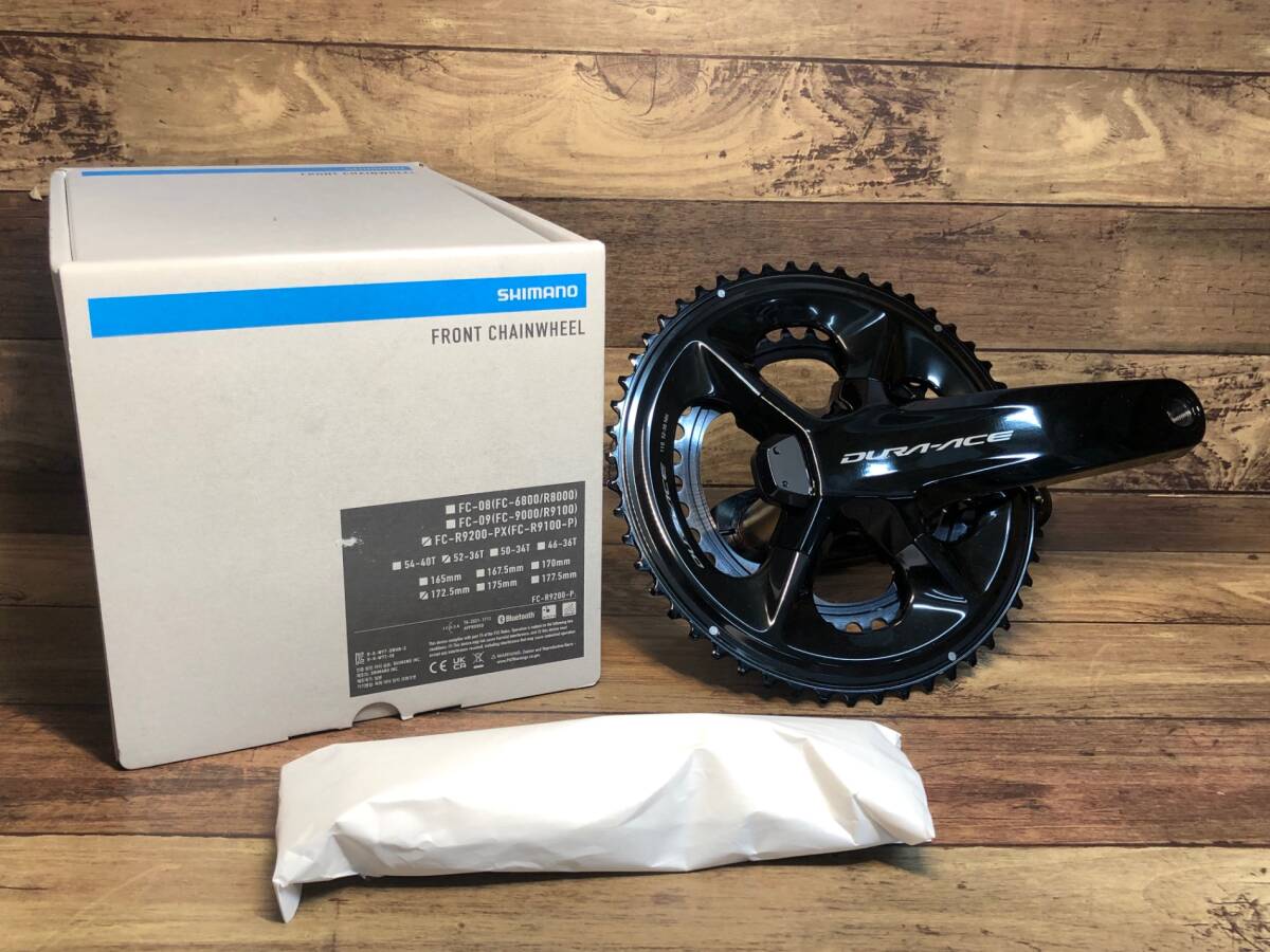 【新作入荷!!】 ID771 両側計測パワーメーター付き※リコール対応品、未使用 52/36T 172.5mm 2x11S FC-R9200-PX DURA-ACE デュラエース SHIMANO シマノ クランク