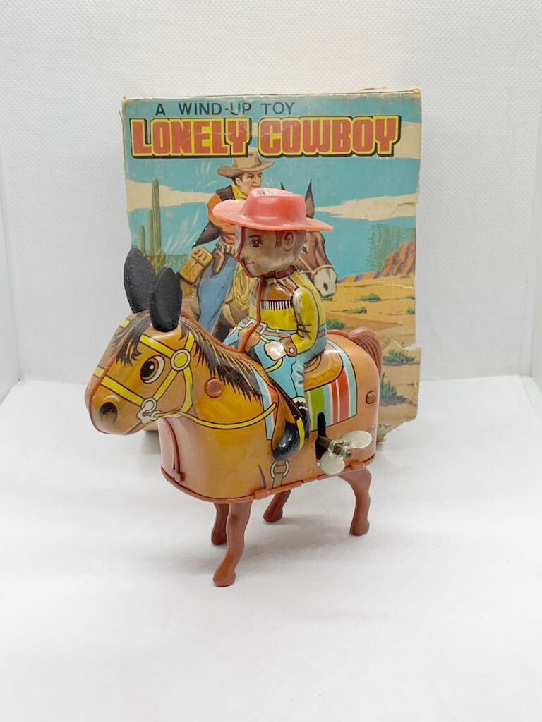 昭和 レトロ 当時物 ブリキ LONELY COWBOY ゼンマイ YONE MADE 昭和 レトロ 当時物 ブリキ LONELY COWBOY ゼンマイ YONE MADE