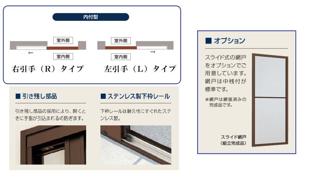 □【DIY】YKKAP製 アルミサッシ 勝手口片引戸【内付型】 W1690 □【DIY】YKKAP製 アルミサッシ 勝手口片引戸【内付型】 W1690