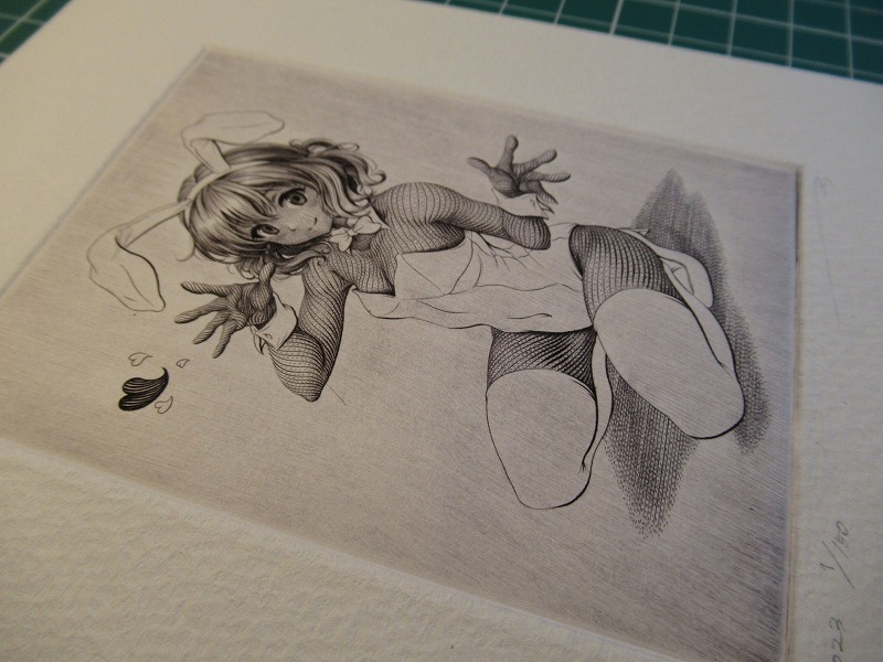 *. copperplate engraving one jpy exhibition autograph edition have collection hand-drawn illustrations photograph size .. lovely picture copperplate engraving bunny girl 