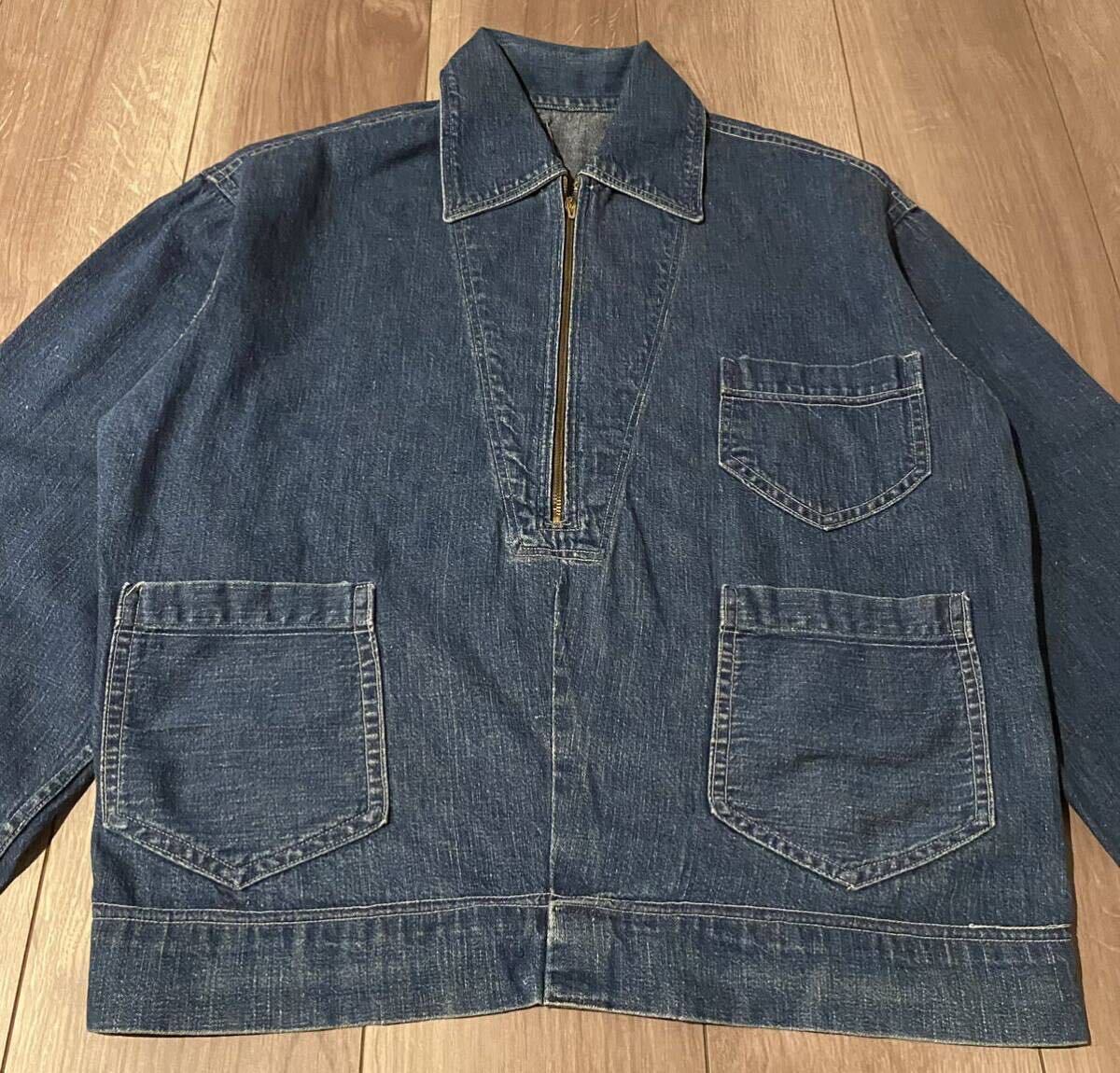Yahoo!オークション - 最古 20s US NAVY DENIM PULLOVER JACKET Yahoo!オークション - 最古 20s US NAVY DENIM PULLOVER JACKET