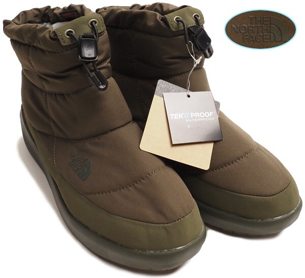 新品正規17900円 ノースフェイス W Nuptse Bootie WP VIII short 防水 ブーツ/ブーティー 26cm ニュートープグリーン(NT)