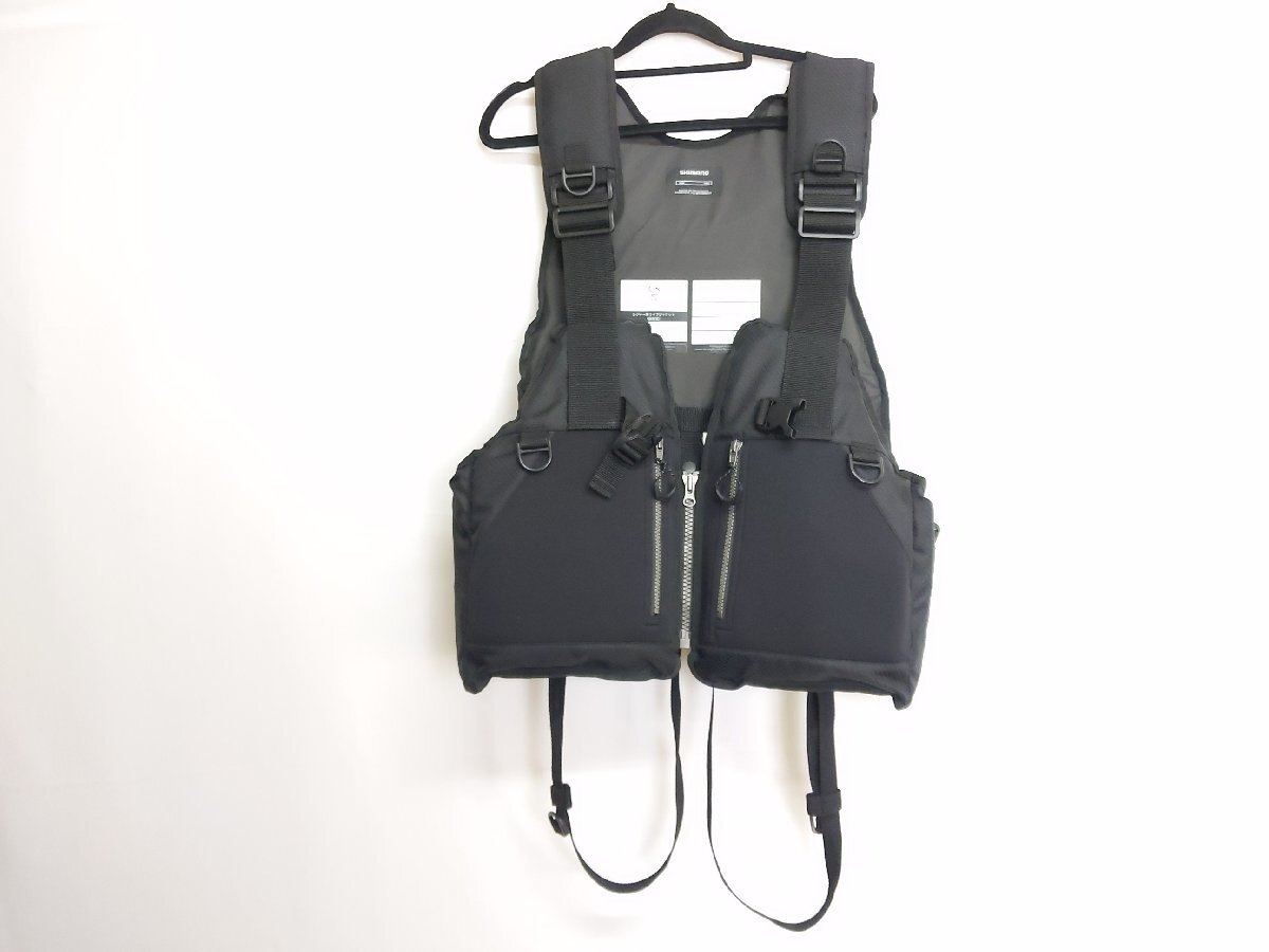 (管94166)美品 Shimano シマノ VF-029U ロックショアゲームベスト 固定式フローティングベスト フリーサイズ 救命具 救命胴衣