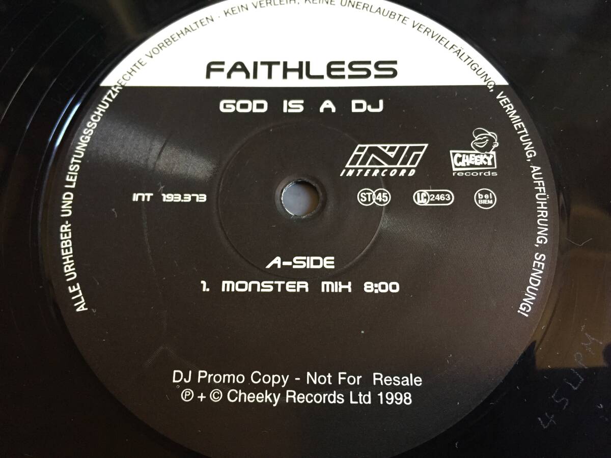 ★Faithless / God Is A DJ 2x12EP Promo ★ Qssp2 ★ Intercord INT 193.373