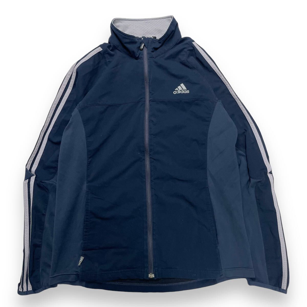 adidas アディダス トラックジャケット ジャージ 長袖ジャージ ジップアップ スポーツウエア ワンポイントロゴ ネイビー O