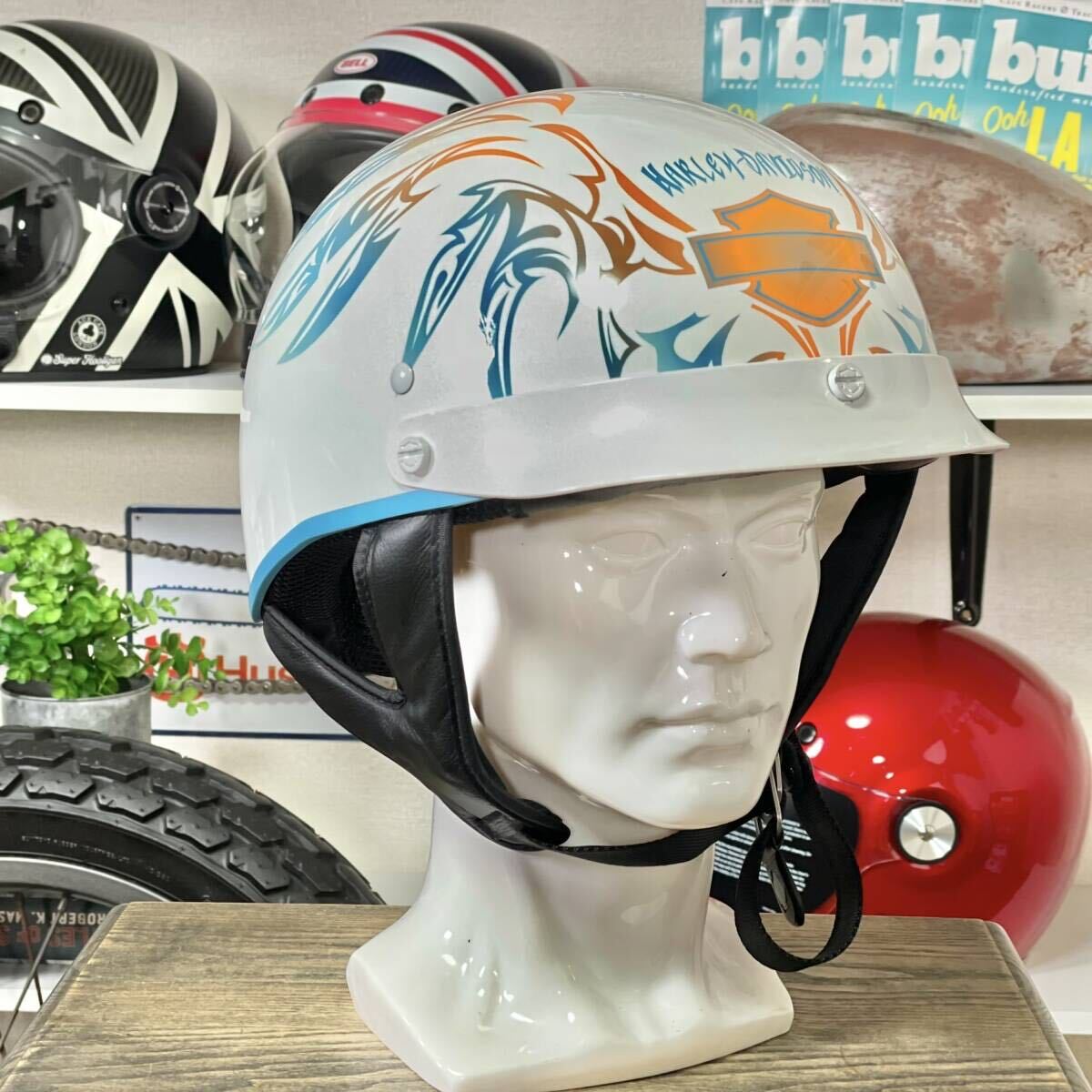  не использовался *Harley-Davidson Harley Davidson женский половина ад полушлем белый /M(S соответствует )DOT стандарт продается отдельно. защита приложен 