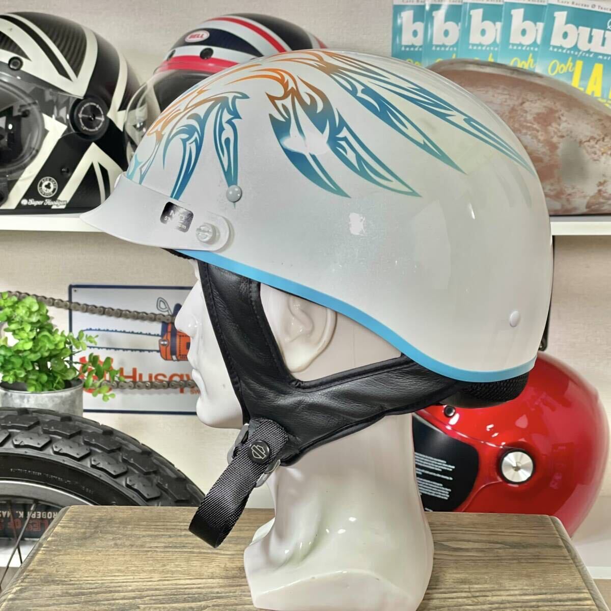  не использовался *Harley-Davidson Harley Davidson женский половина ад полушлем белый /M(S соответствует )DOT стандарт продается отдельно. защита приложен 