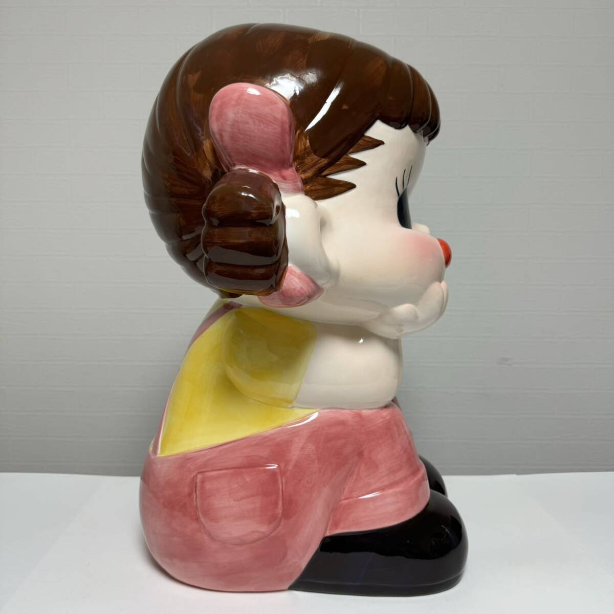 貴重】FUJIYA 不二家 ジャンボペコちゃん人形 陶器製 ファミリー 貴重】FUJIYA 不二家 ジャンボペコちゃん人形 陶器製 ファミリー