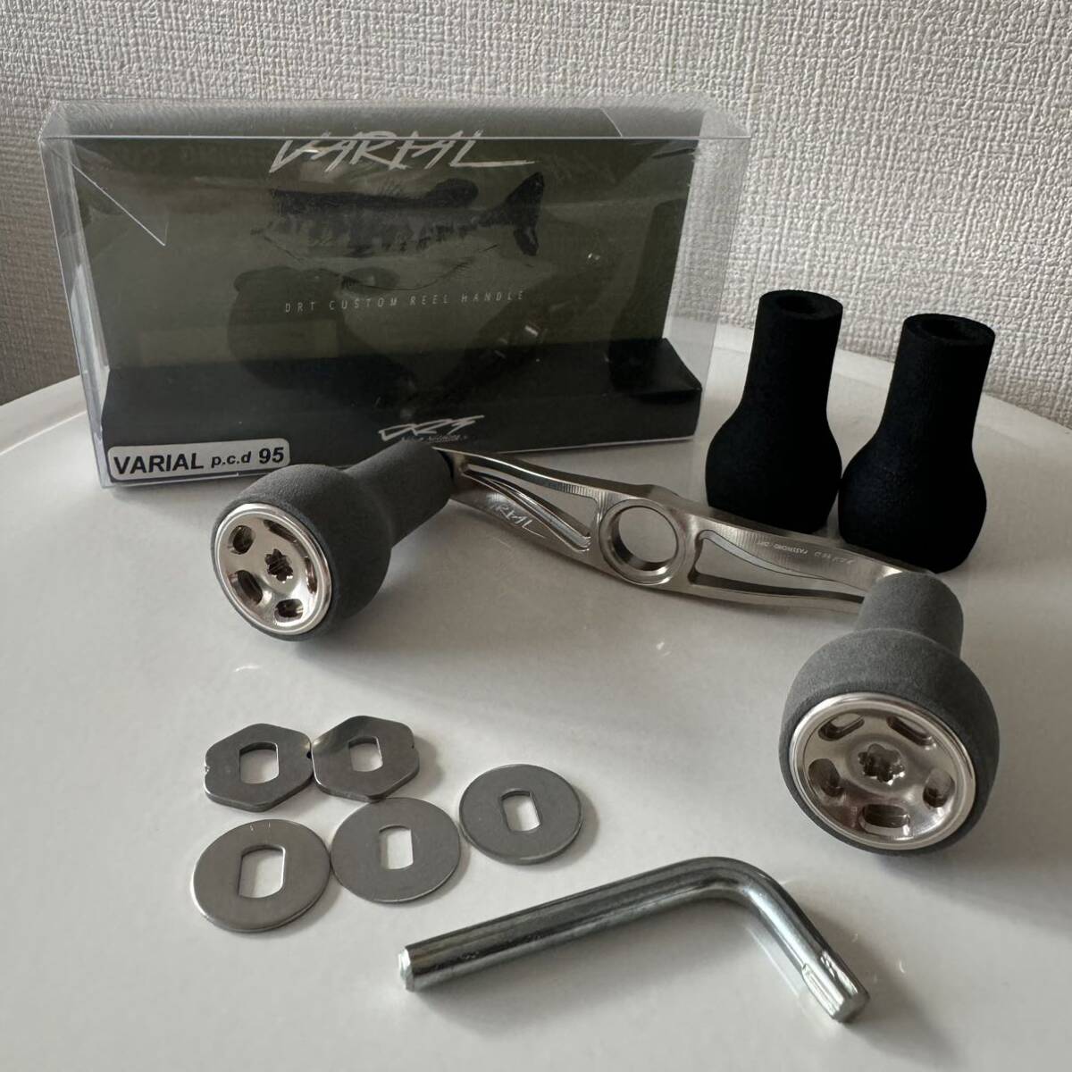 バリアル ハンドル 95mm EVAノブ スリムノブ グレー&ブラック2個 バリアル ハンドル 95mm EVAノブ スリムノブ グレー&ブラック2個