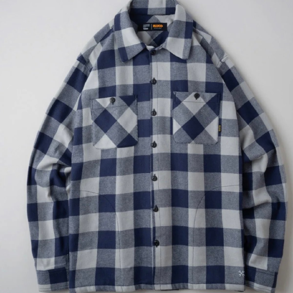 Lサイズ BLUCO ブルコ ネルシャツ バッファローチェック BUFFALO FLANNEL SHIRTS ネイビー メンズファッション Lサイズ BLUCO ブルコ ネルシャツ バッファローチェック BUFFALO FLANNEL SHIRTS ネイビー メンズファッション