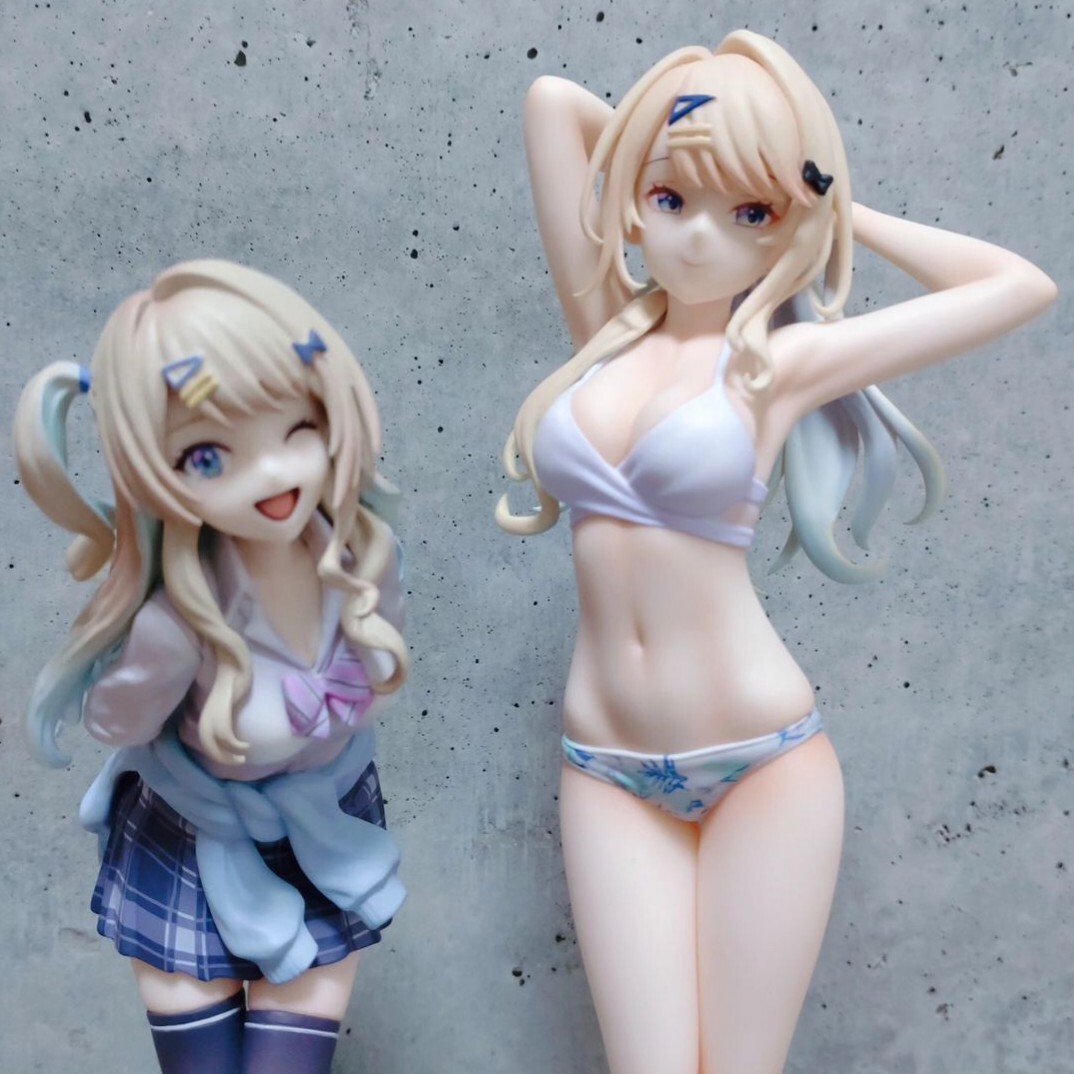 経験済みなキミと、経験ゼロなオレが、お付き合いする話。 白河月愛 プライズフィギュア 2体セット 開封品 箱付き タイトー&エルココ