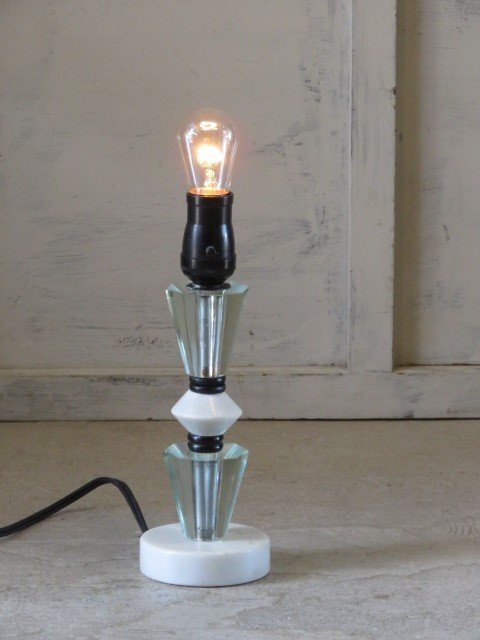  Showa Retro glass mine timbering electric stand / antique * Vintage * lighting * desk light * old Japanese-style house * marks li Elan p* industry series * socket *ku flannel *. pavilion 