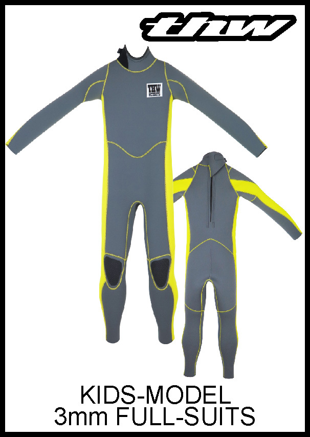 3㎜フルスーツ/子供用ウェットスーツ☆95-150ｃｍ対応　【最新☆快適ストレッチ素材】　1　thw wetsuits　サーフィン/キッズウェットスーツ