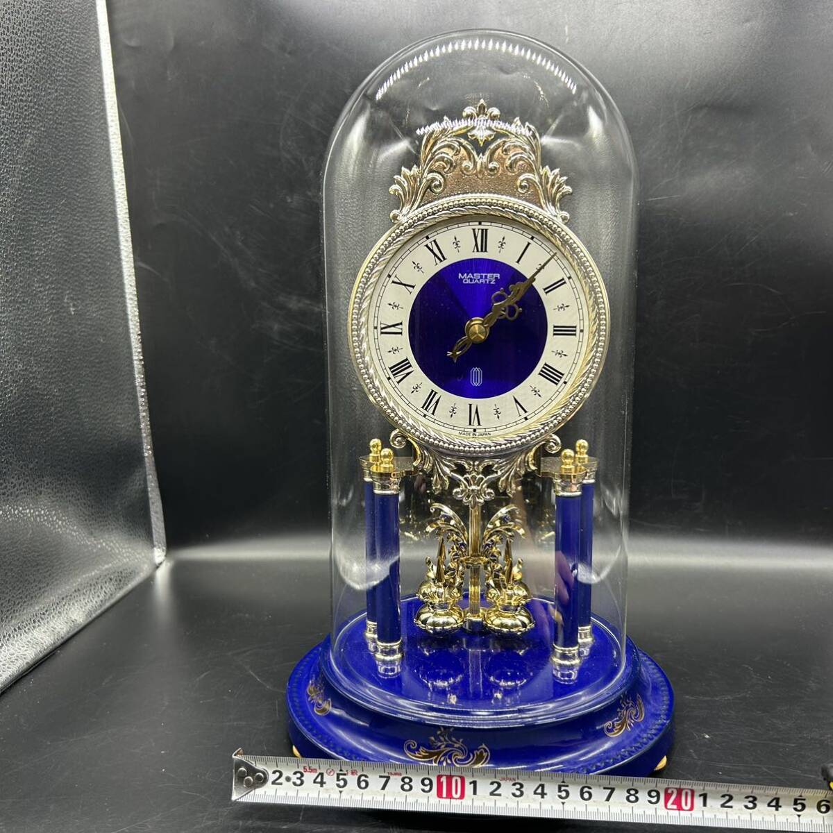 MASTER QUARTZ ガラスドーム 置時計 置き時計 日進時計工業 回転 MASTER QUARTZ ガラスドーム 置時計 置き時計 日進時計工業 回転