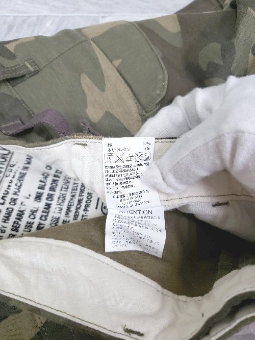 ◇ ? JOHNBULL ジョンブル 迷彩 カモフラ ミニ タイト スカート サイズS カーキ ベージュ系 マルチ レディース P