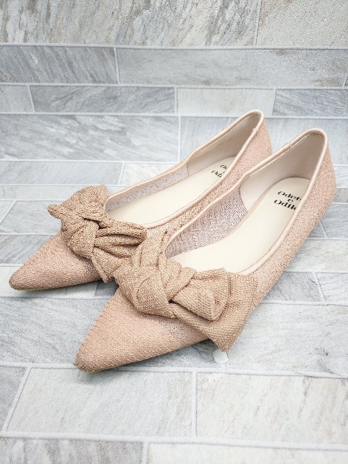 * Odette e Odile UNITED ARROWS лента po Inte dotu Flat туфли-лодочки размер 23.5cm Pink Lady -sP