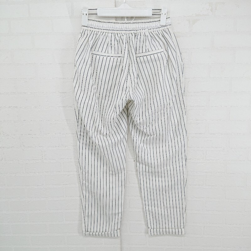 ◇ MOUSSY マウジー ストライプ ロールアップ イージーパンツ サイズ1 ホワイト マルチ レディース P_画像2