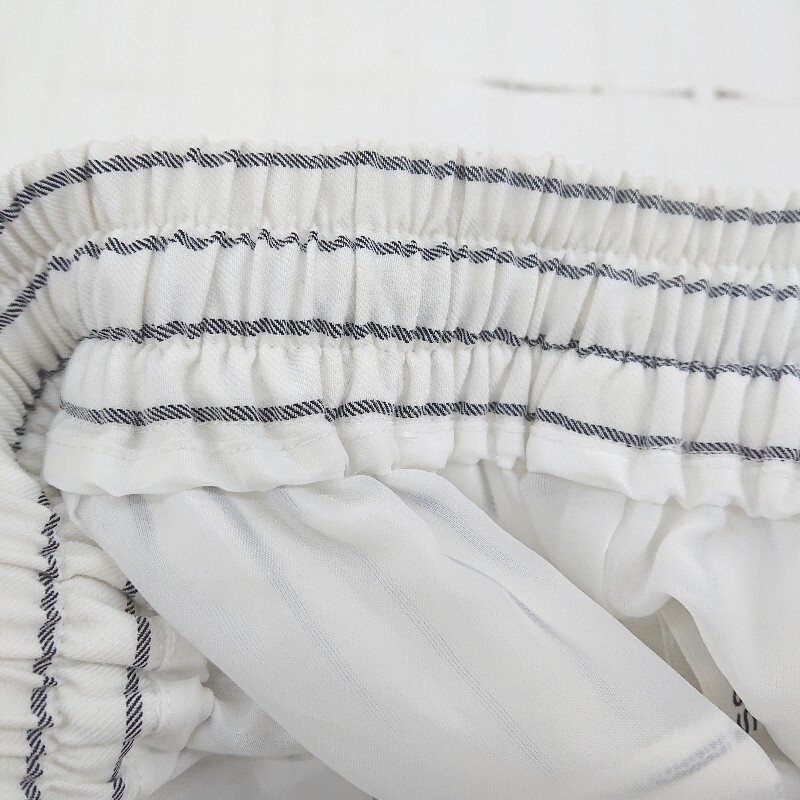 ◇ MOUSSY マウジー ストライプ ロールアップ イージーパンツ サイズ1 ホワイト マルチ レディース P_画像5