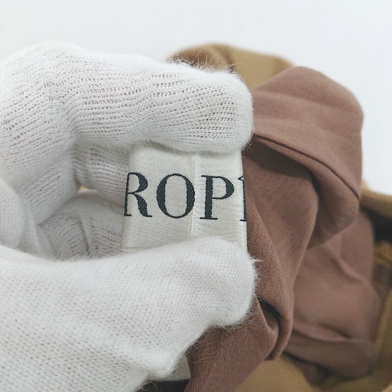 ◇ ROPE' ロペ レーヨン混 とろみ感 プリーツ ガウチョ パンツ サイズ38 イエローベージュ系 レディース P