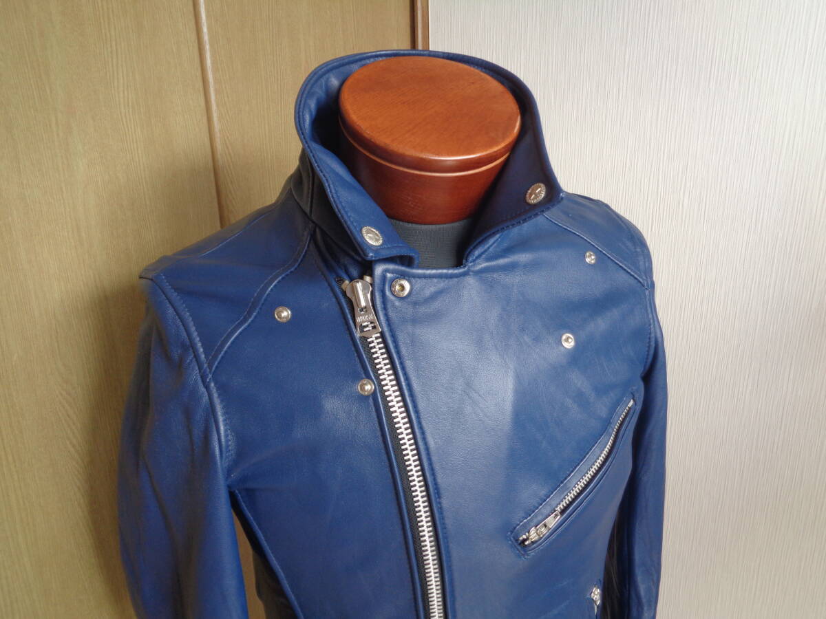 美品 JACKROSE ジャックローズ シープスキン ブルー レザー 美品 JACKROSE ジャックローズ シープスキン ブルー レザー