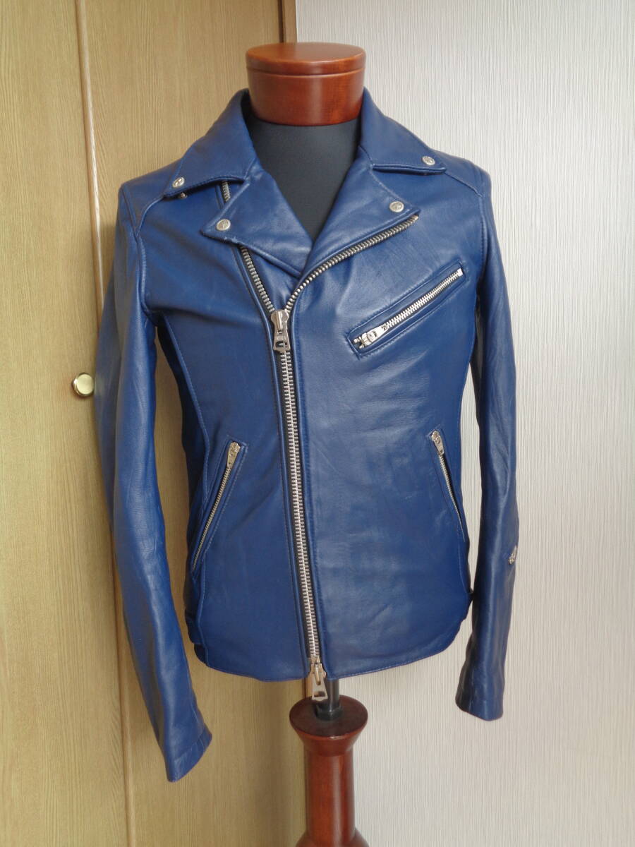 美品 JACKROSE ジャックローズ シープスキン ブルー レザー 美品 JACKROSE ジャックローズ シープスキン ブルー レザー