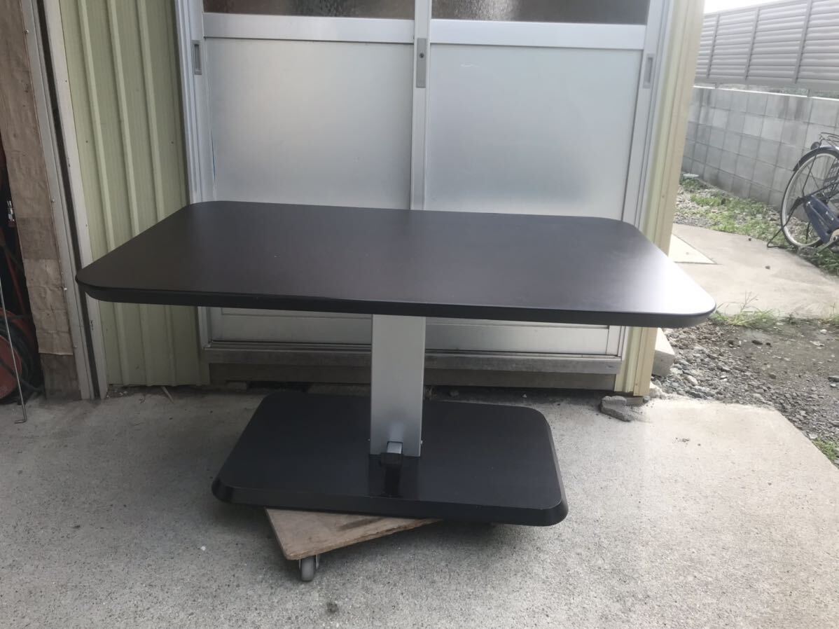 A● ニトリ 昇降テーブル コラボ120DT DBR 幅120×奥行75×高さ56～73cm 埼玉県さいたま市岩槻区にて、直接お引取り大歓迎