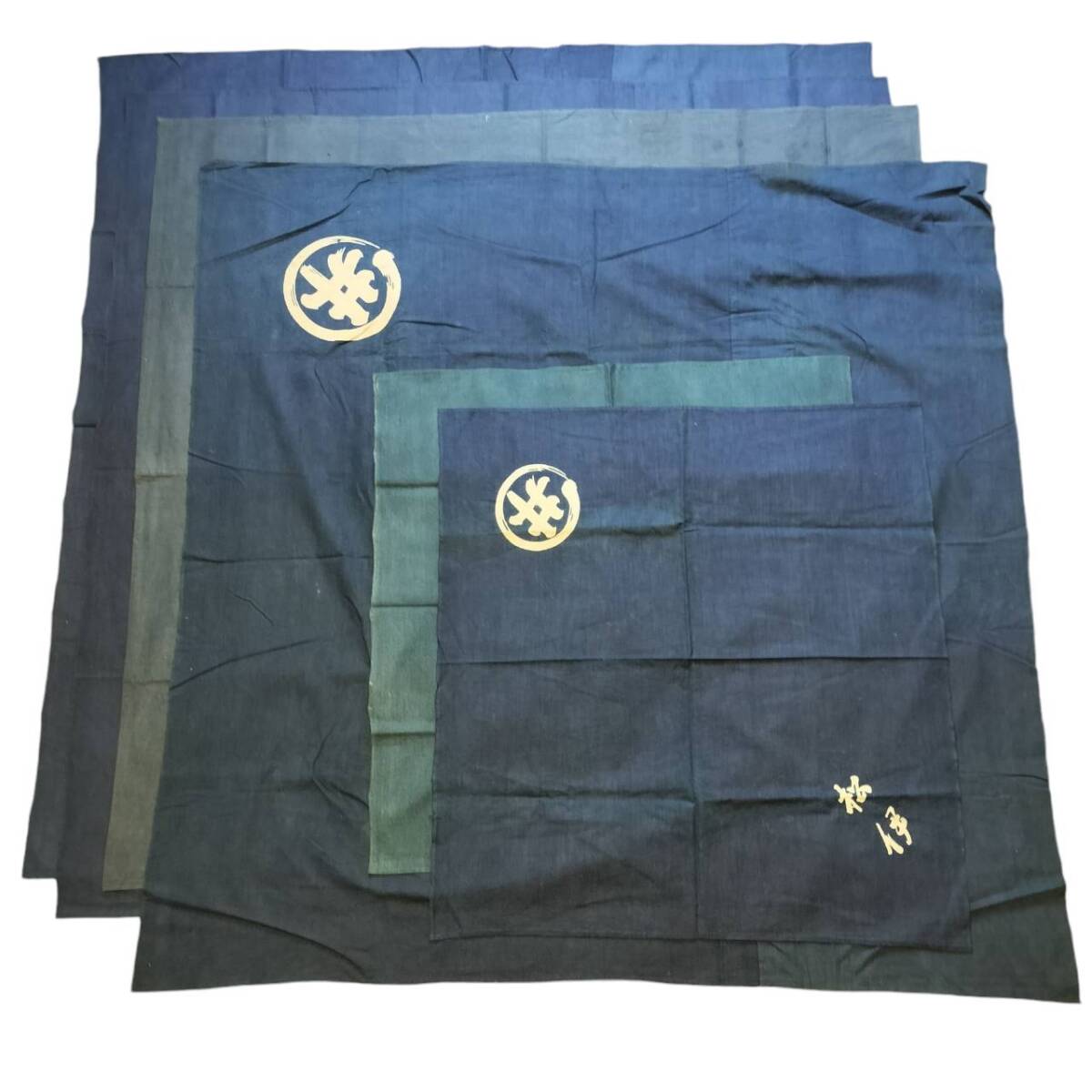 藍染 風呂敷 大判４枚 小判２枚　アンティーク