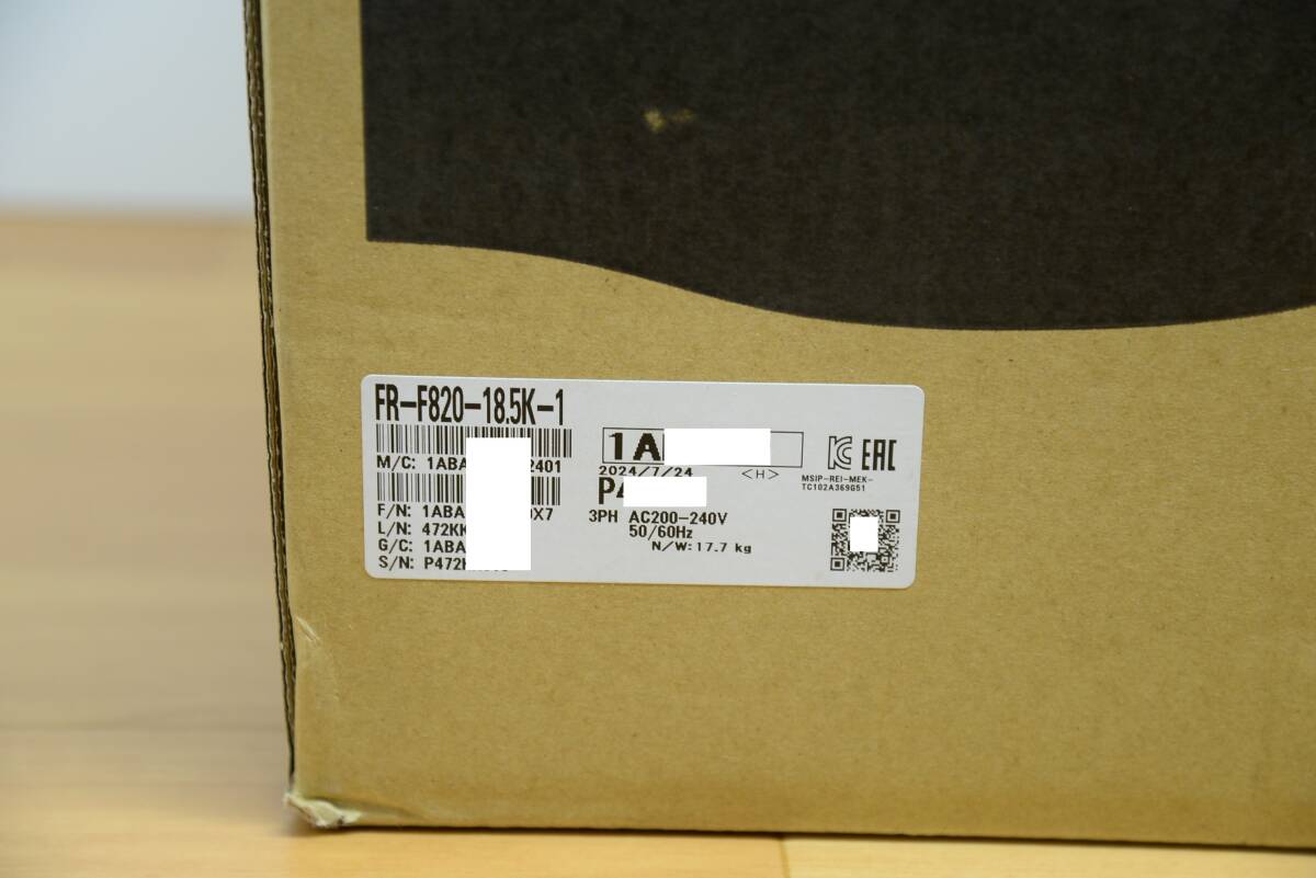 FR-F820-18.5K-1 2024年製 未使用 三菱電機 インバータ イン FR-F820-18.5K-1 2024年製 未使用 三菱電機 インバータ イン