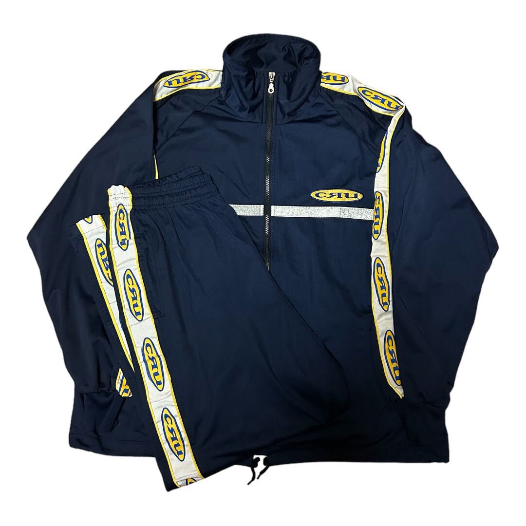 希少 90s USA製 CRU クルー ロゴ入り ジャージ セットアップ L 希少 90s USA製 CRU クルー ロゴ入り ジャージ セットアップ L