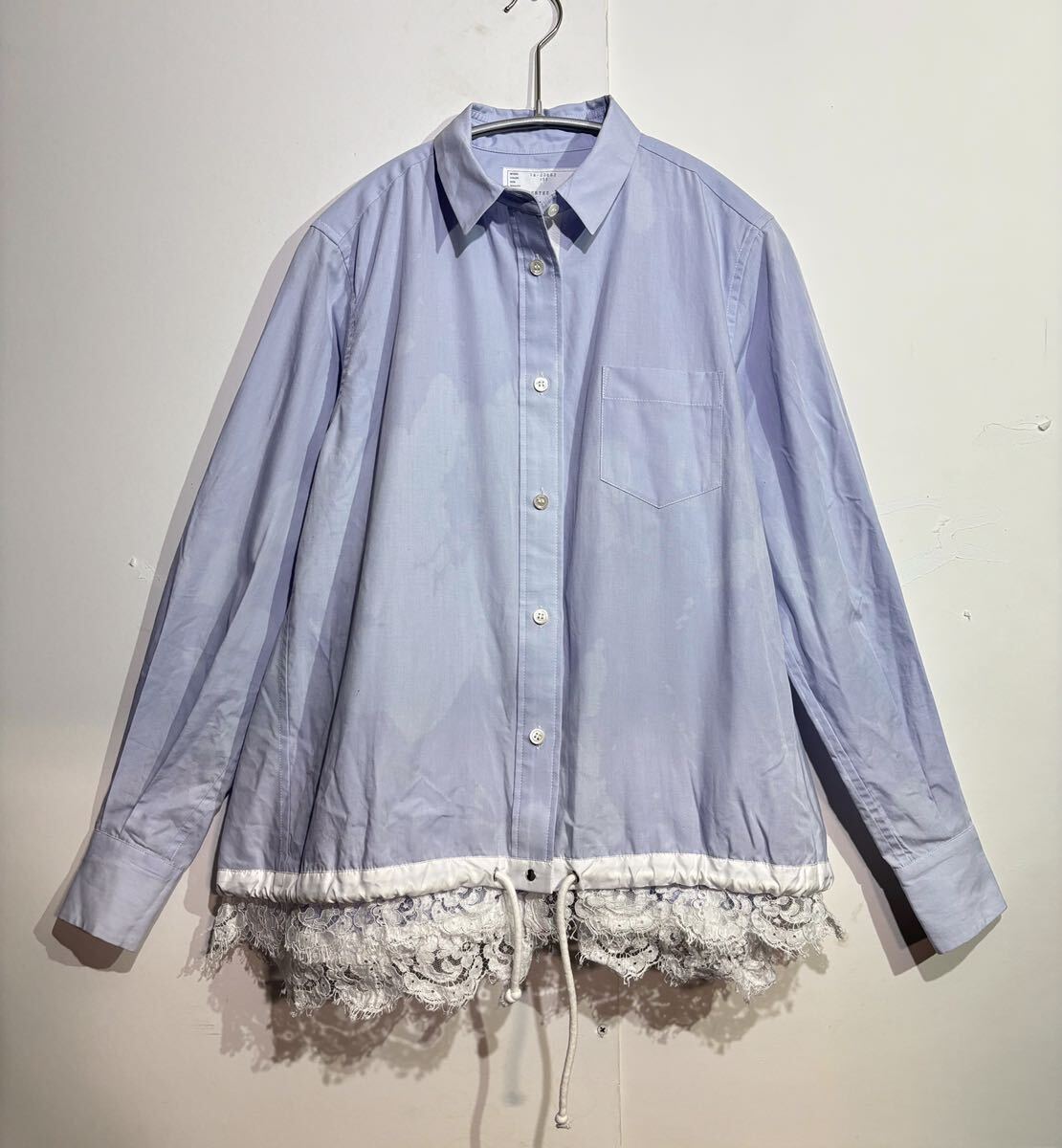 45-79 Sacai シャツ ドローコード レース ブルー