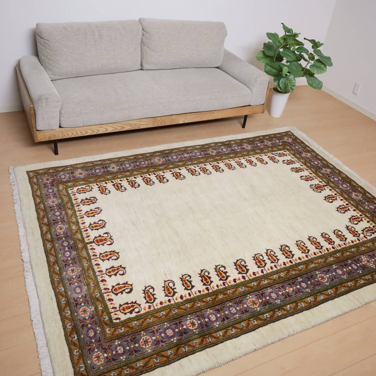 ギャッベ/ルリバフ 235×177cm イラン産 手織り リビング ウール ギャッベ/ルリバフ 235×177cm イラン産 手織り リビング ウール