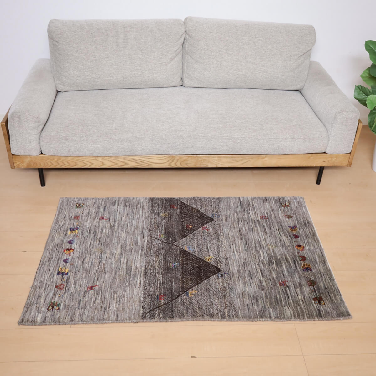 ギャッベ/ルリバフ 137×87cm イラン産 手織り リビング ウール ギャッベ/ルリバフ 137×87cm イラン産 手織り リビング ウール