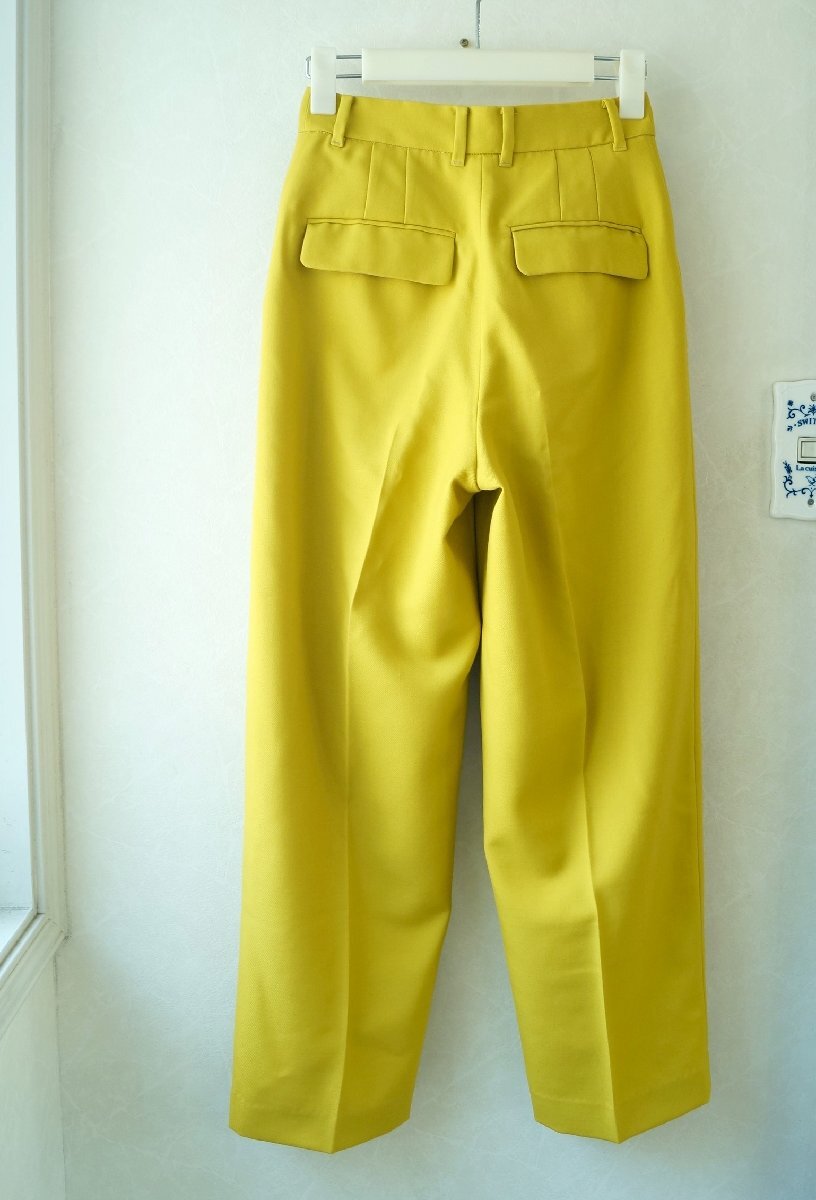 ★送料無料!! 2022年 HUMAN WOMAN/ヒューマンウーマン *ウール混 ツイルカラーパンツ ワイドパンツ/イエロー　SS*　古著のgplus広島 2409t2