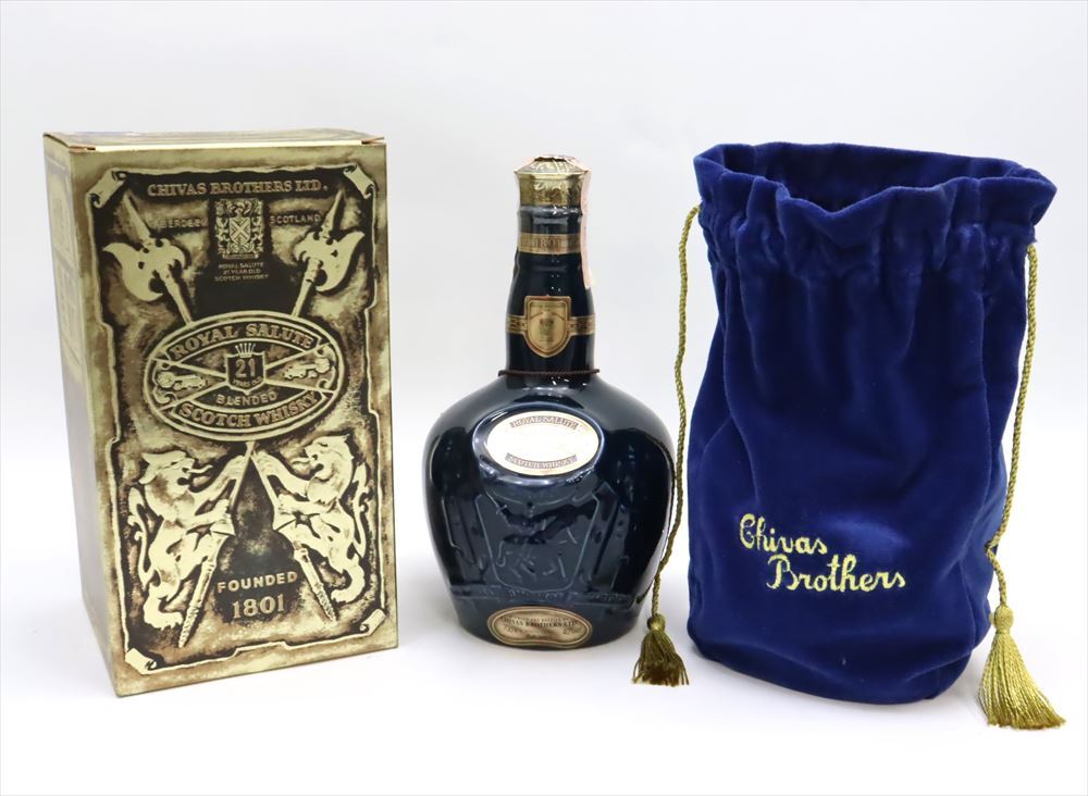 ROYAL SALUTE 21 BLENDED SCOTCH WHISKY ロイヤルサルート 21年 スコッチ ウイスキー 700ml 40% ブルー青陶器ボトル 洋酒 A4030