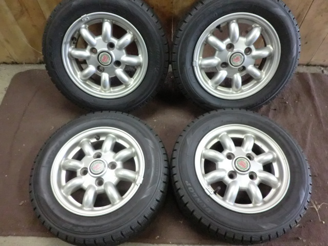 K238　総額9，800円～　MINIクーパー純正ホイール付き　バリ山　145/70R12　4本セット