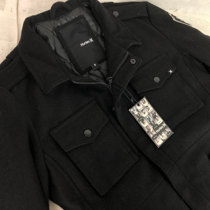 Hurley ハーレー タグ付き M-65 中綿入り ミリタリー ウールジャケット SIZE: S ブラック MH632024090506