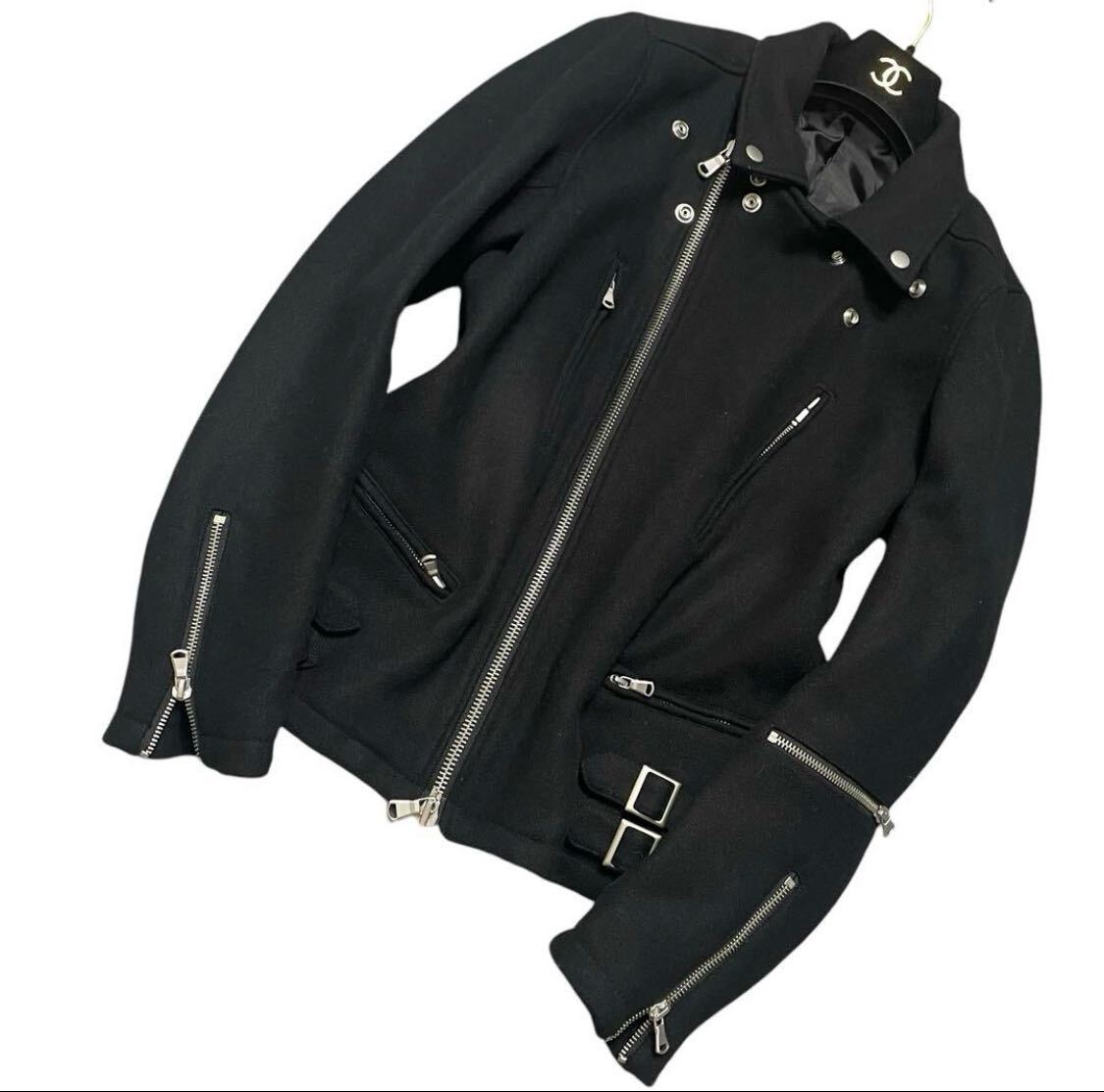 【美品】NO ID. ノーアイディー ライダースジャケット ブラック S 本革 良品 NO ID BLACK ノーアイディー ブラック ダブルライダース
